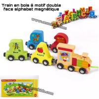 ألعاب-jeux-educatif-train-en-bois-a-motif-double-face-alphabet-magnetique-دار-البيضاء-الجزائر