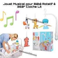 Jouet Musical pour Bébé Rotatif à 360  Cloche Lit