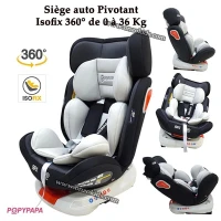 Siège auto Pivotant Isofix 360 de 0 à 36 Kg - POPYPAPA