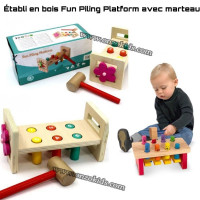 jeux éducatif Établi en bois Fun Piling Platform avec marteau