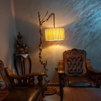 lampadaire, veilleuse, lumière en bois