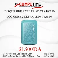 DISQUE HDD EXT 2TB ADATA HC300 ECO USB 3.2 ULTRA SLIM 10,3MM