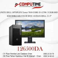 UNITE DELL OPTIPLEX Tower 7010 CORE  I5-13700  512GB SSD   8GB DDR4 GRAVEUR DVD +ECRAN DELL 21.5"