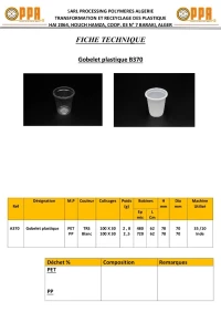 Gobelet plastique 