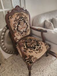 chaises-fauteuils-salon-rustique-bois-acajou-medea-algerie