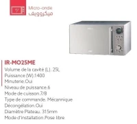 MICRO ONDE IRIS 25LITRES BUTTON (INOX)