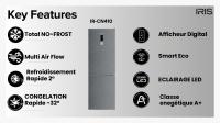 REFRIGERATUER IRIS IR-CN410 NO-FROST COMBINÉ INOX thumbnail 4