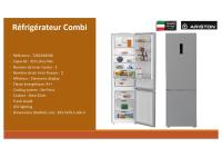 ARISTON REFRIGERATEUR COMBINÉ 2 PORTES 355LITRES NOFROST INOX thumbnail 2