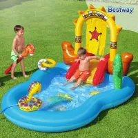 piscine gonflable sous forme espace de jeu pour les enfants bestway 53118
