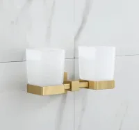 Accessoires sdb dore matte carré 