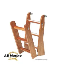 Echelle de bain en bois d'acajou