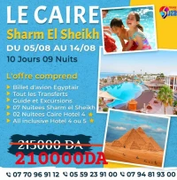 MEGA PROMO Spécial BAC -5000 da  combiné Sharm Sheikh Caire voyage organisé 