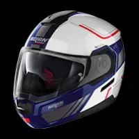 casque nolan N90-3 VOYAGER N-COM 020 BLANC METAL-BLEU. "Original"