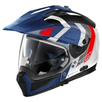 CASQUE NOLAN N70-2 X DECURIO N-COM 033 BLANC METAL-BLEU-ROUGE. "Original"
