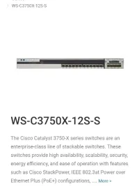 Switch CISCO WS-C3750X-12S-S 