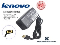 Chargeur Lenovo ThinkPad 65W ORIGINAL Slim Tip,  X1 Carbon, T470, E470