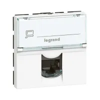 Prise RJ45 Prog Mosaic - Cat. 6 - FTP - 2 mod - blanc  legrand 