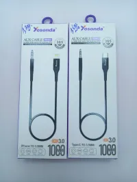 Cable jack 3.5mm To lightning & USB Type C 