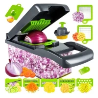 Hachoir à légumes multifonctionnel 14in1 , trancheur, mandoline, hachoir à oignons  pomme de terre