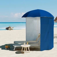 Parasol de Plage avec Paroi Amovible Protection UV 