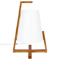 Veilleuse Lampe "Gong", bambou et blanc