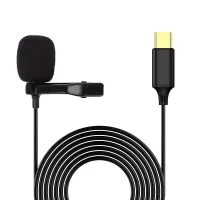 Microphone Cravate chemise Levalier enregistrement Micro audio filaire USB type-c 1.5m UN-203