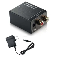 Convertisseur audio Digital numérique Toslink fibre optique et Coaxial vers to Analogique 2 x RCA