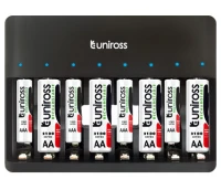 Chargeur Uniross USB rapide 8 baies AA/AAA UCU006