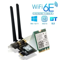 Carte réseau sans fil Intel WIFI 6E AX210NGW Bluetooth 5.3 Tri-bande 2.4G 5GHz 6GHz 802.11AX PCI-E