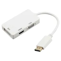 Adaptateur Convertisseur 3 en 1 Displayport DP mâle vers HDMI + DVI + VGA 1080p