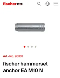 cheville à frapper HKD FISCHER EA M6 N (Germany)