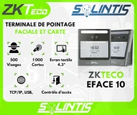 Pointeuse à reconnaissance Faciale ZKteco EFace 10