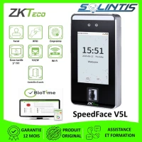 Terminal de pointage et de contrôle d'accès multi-biométrique ZKteco SpeedFace V5l