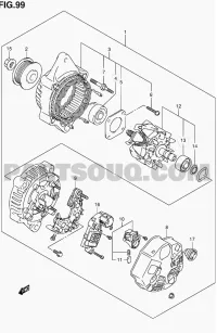 deux roulements d'origine  alternateur suzuki celerio ,alto k10