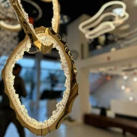 Lustre en cristal : Suspension décorative Champagne Gold