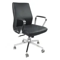 les Chaise Visiteur LUX Rembourrée Chaise Opérateur MODUS En Simili Cuir Noir Avec Accoudoir