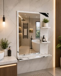 أثاث-الحمام-miroir-de-salle-bain-pvc-5060-cm-effet-marbre-avec-etageres-san-water-دار-البيضاء-الجزائر