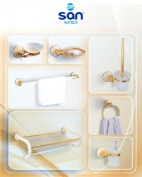 أثاث-الحمام-accessoires-de-salle-bain-en-aluminum-7-pieces-separees-blanc-dore-inoxydable-la-marque-san-water-دار-البيضاء-الجزائر