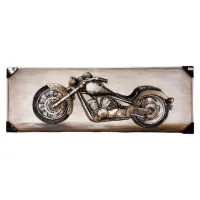 Tableau En Bois Vintage Moto 155*55 Cm