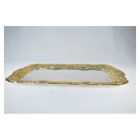 Plateaux Inox Rectangle Dore 46*23.5 Cm