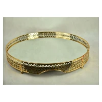 Plateau Rond Dore 60 Cm