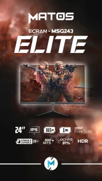 ECRAN GAMING MATOS MSG 243 ELITE 24" IPS 165 HZ 1MS