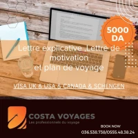 Lettre Explicative,Lettre de motivation et plan de voyage