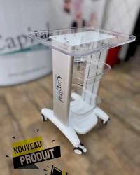 Chariot mobile pour machine médicale, cabinet dentaire ou esthétique 