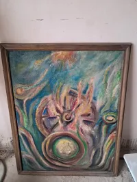 tableau peinture à l'huile fait main signé