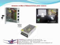 Armoire bloc alimentation camera cctv 12V-5A 10A 15A 30A- 4 9 18 sorties