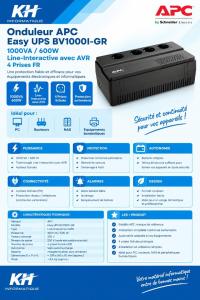 ONDULEUR APC EASY UPS BV1000I-GR1000VA / 600W