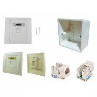 Prises Réseau Ethernet RJ45/RJ11 à 1 port Complet 3in1 Face Rj45/ Boitier / Keystone Cat5e