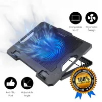 Refroidisseur Laptop Hauteur Réglable avec Ventilateur Antidérapante Avec Lumière LED Bleu CP100 