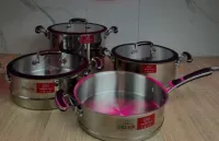 Batterie de cuisine Deluxe 7 pièces inox 18 10
